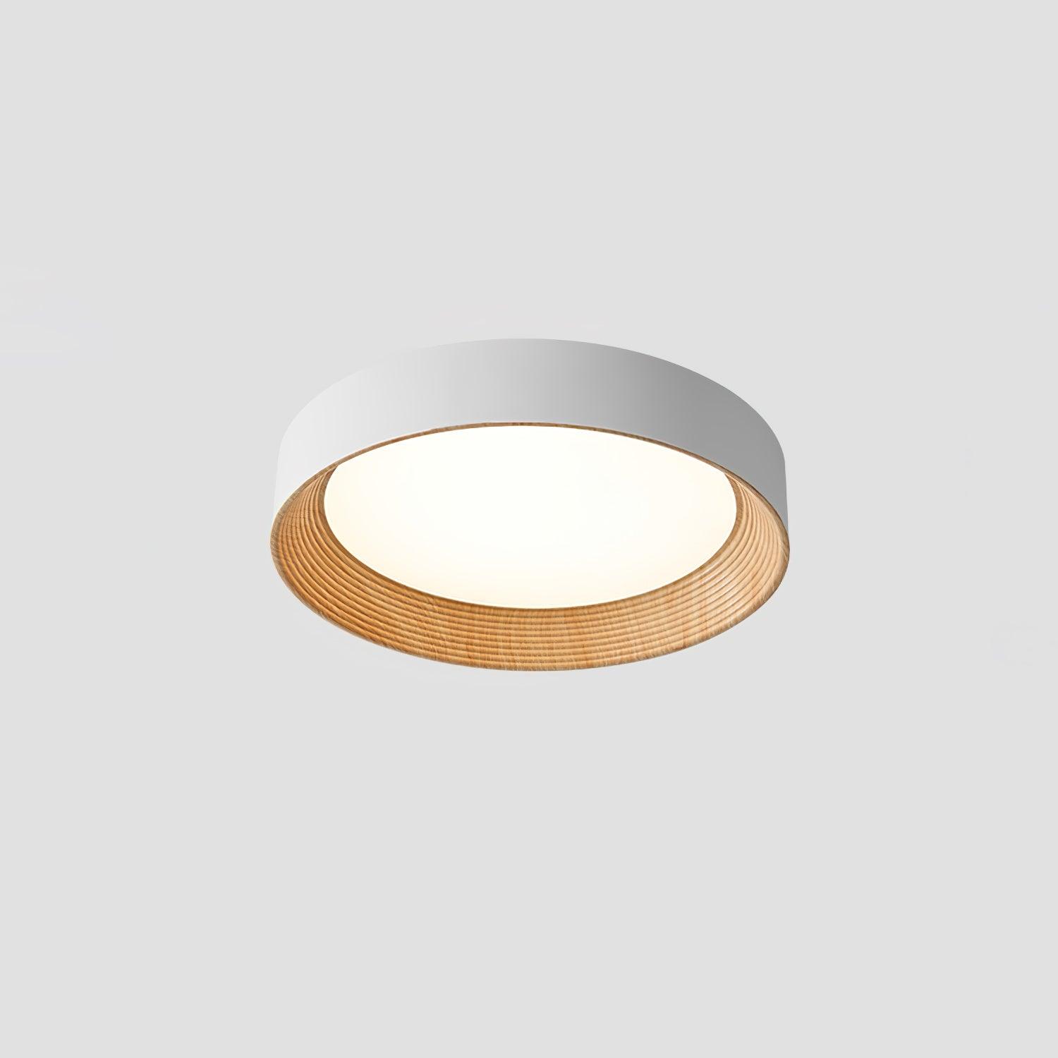 Elvirelle Ceiling Lamp Wood Ring Minimalist Adjustable