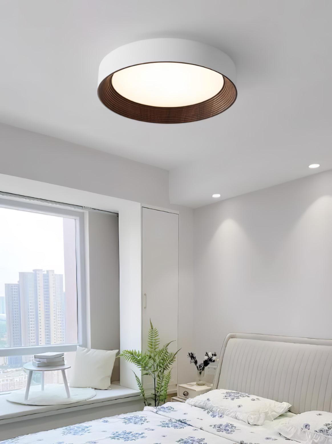 Elvirelle Ceiling Lamp Wood Ring Minimalist Adjustable
