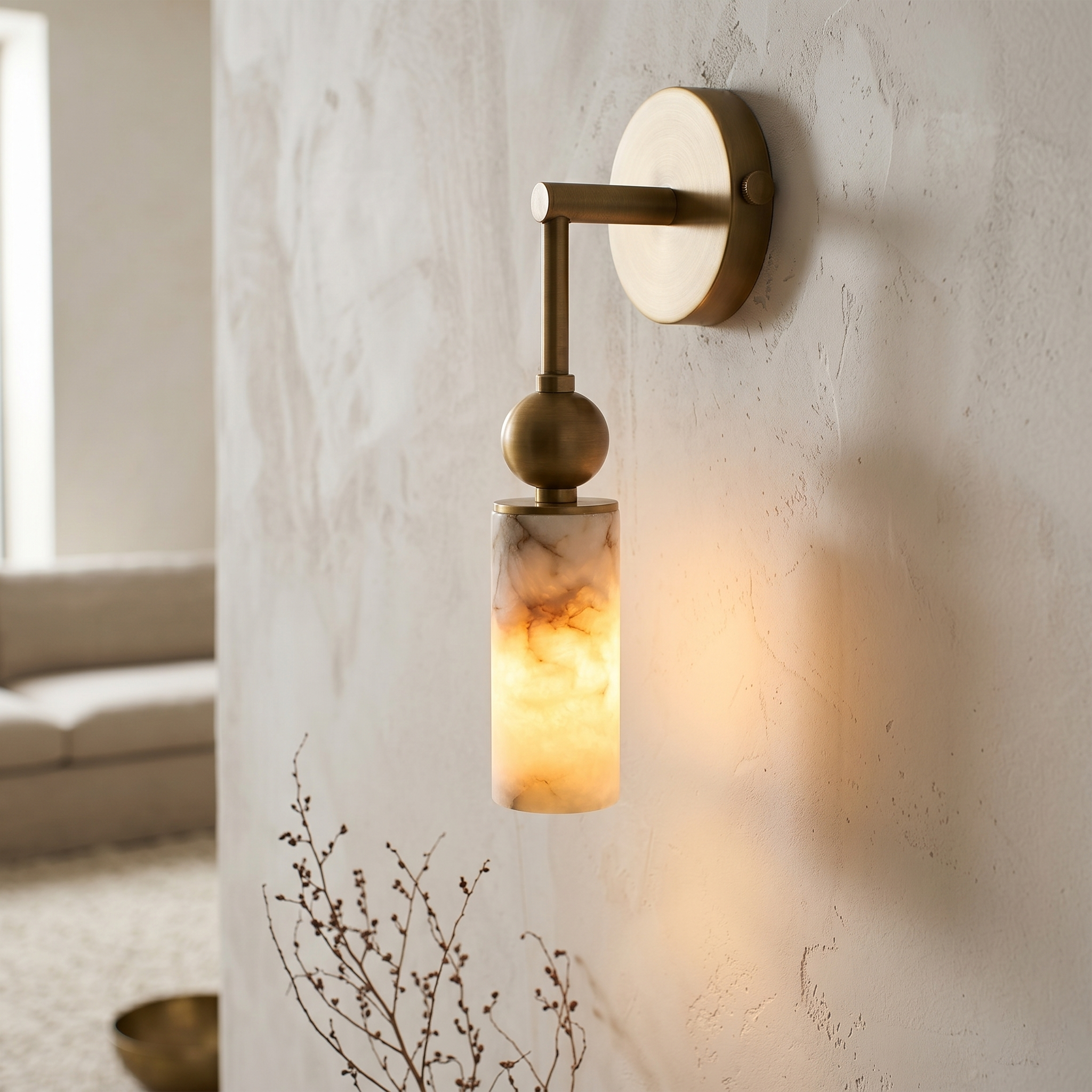 Glenwick Alabaster Indoor Wall Light