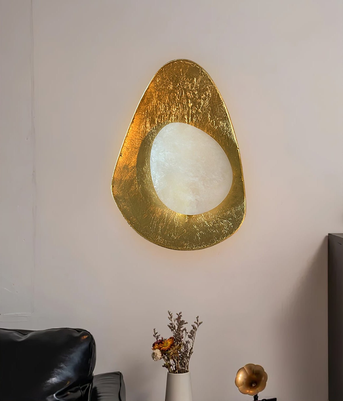 Tenbryn Organic Gilded Pebble Alabaster Sconce
