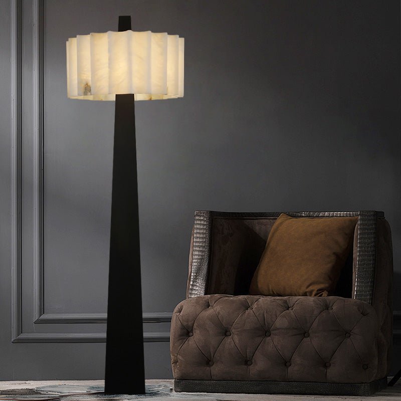 Nivalena Alabaster Pleat Floor Lamp
