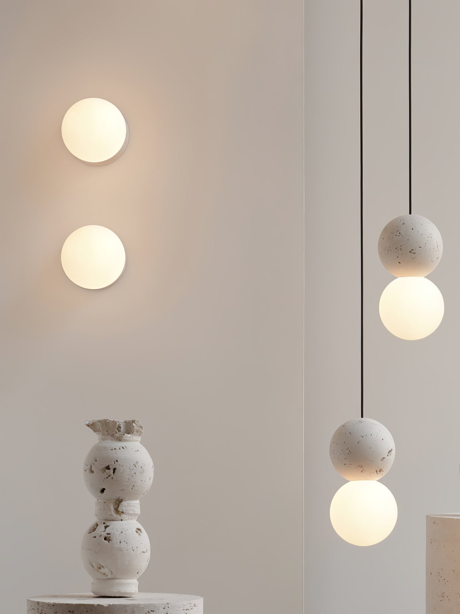 Eirinise Wall Lamp Concrete Opal Glass