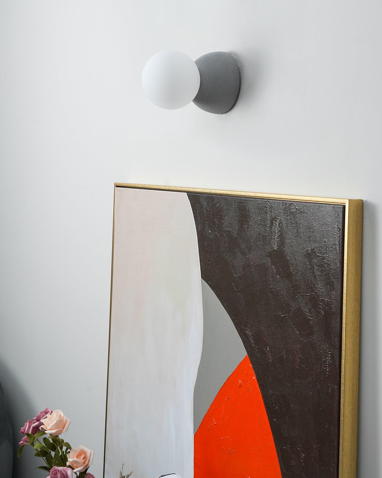 Eirinise Wall Lamp Concrete Opal Glass