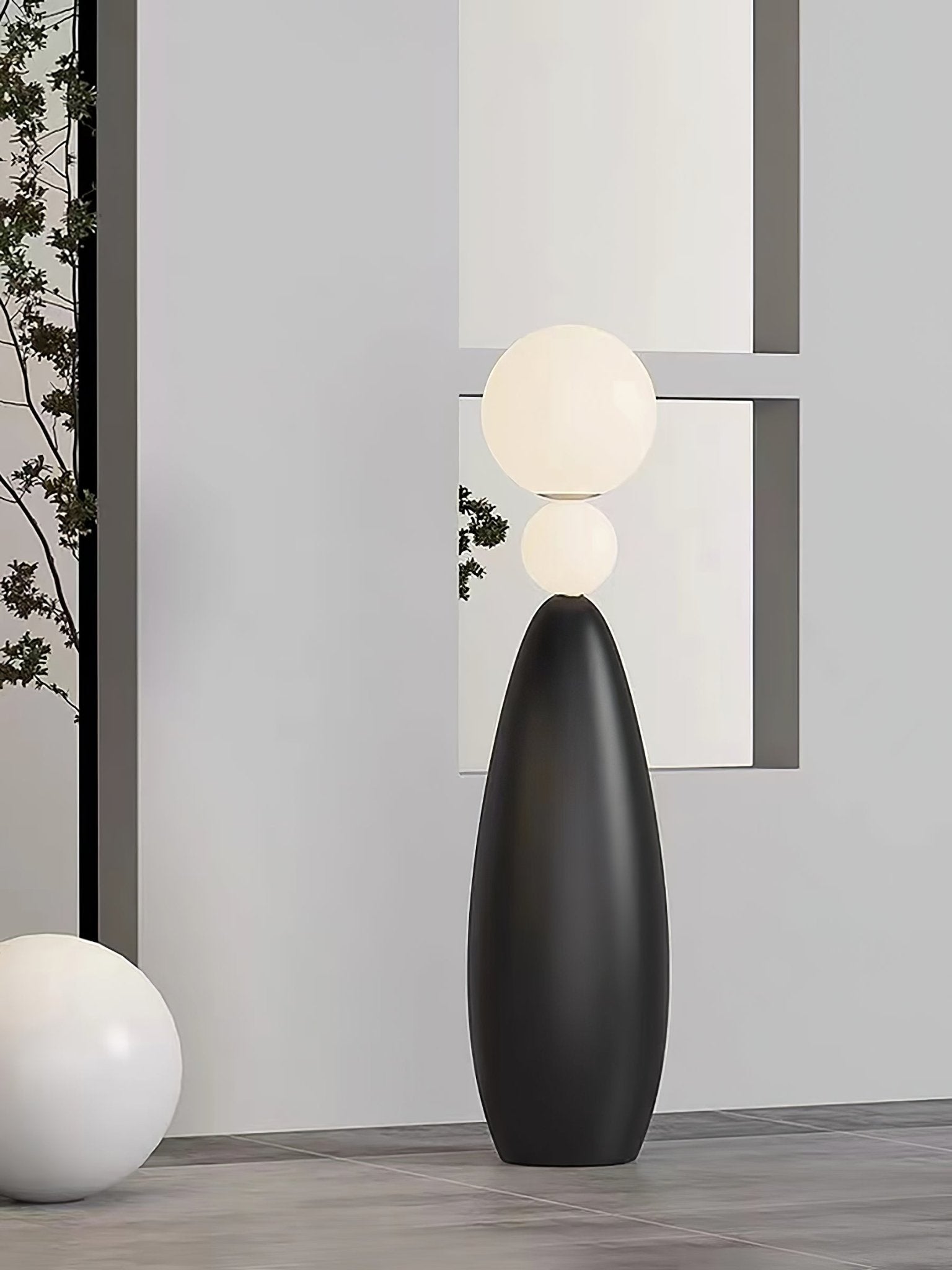 Ervynel Spherical Black Floor Lamp