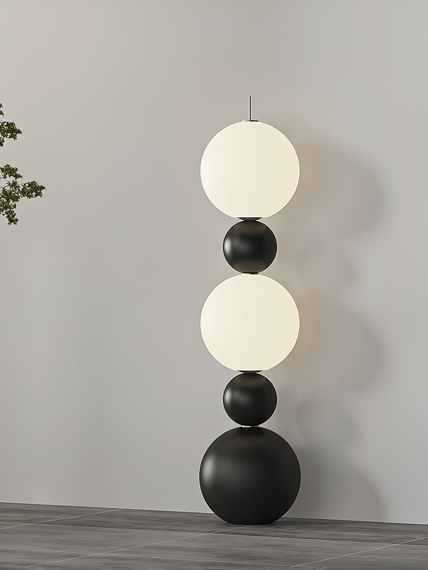 Ervynel Spherical Black Floor Lamp