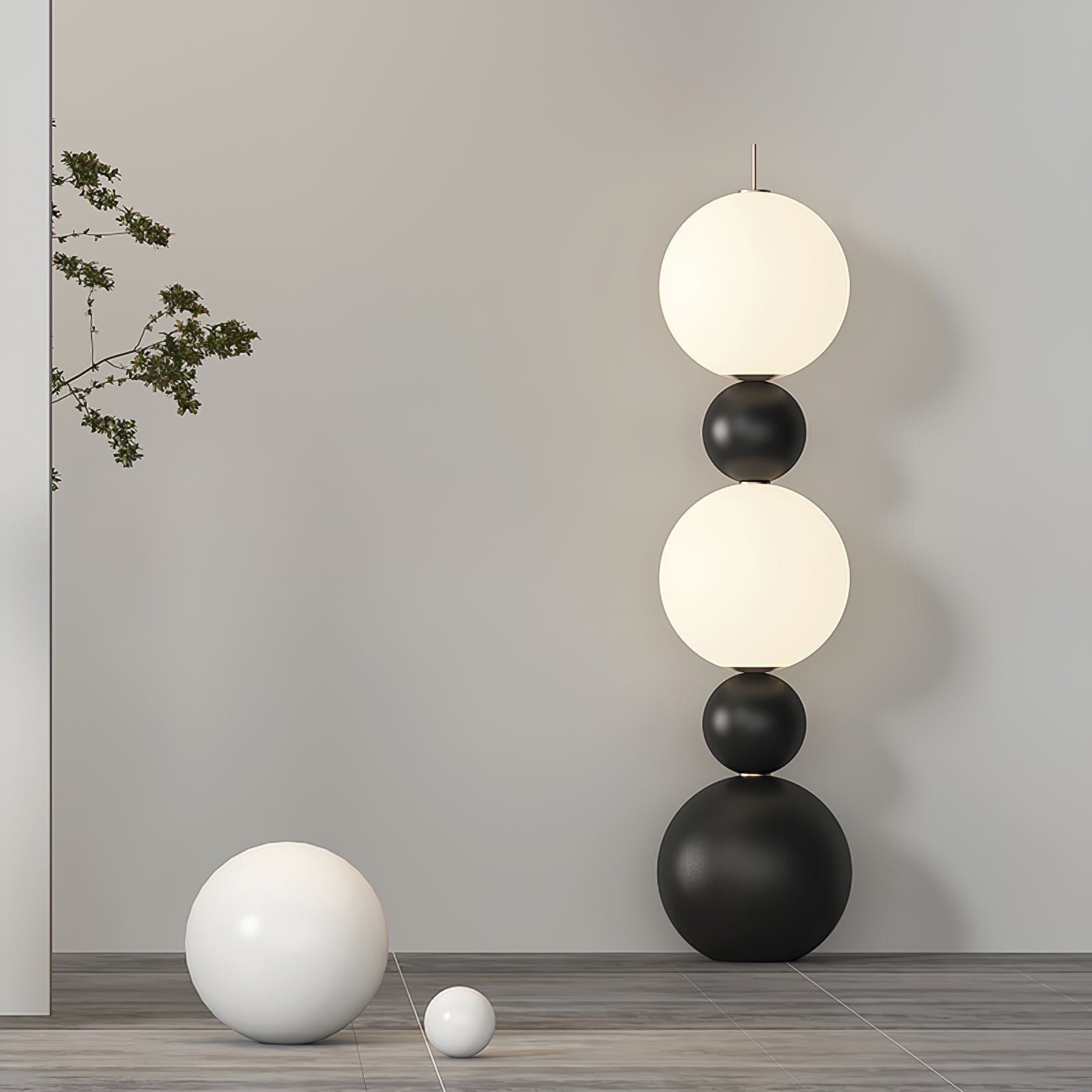 Ervynel Spherical Black Floor Lamp