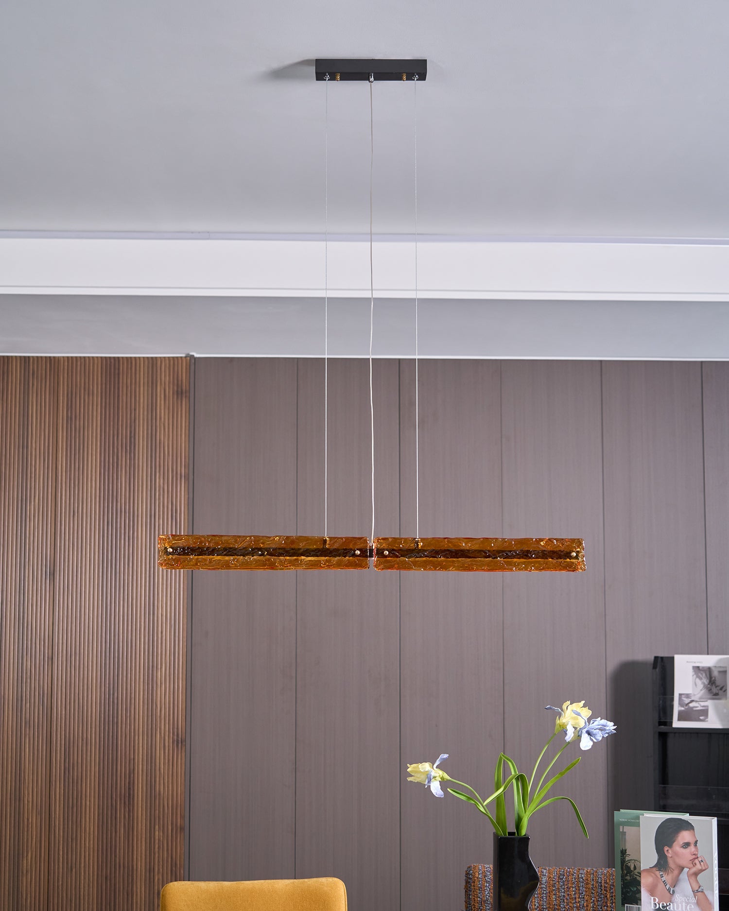 Avnorira Modern Minimalist Linear Island Glass Pendant Lamp