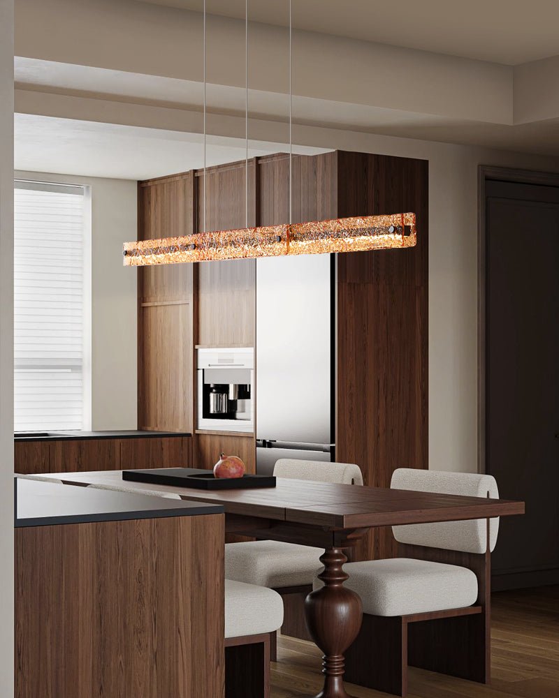 Avnorira Modern Minimalist Linear Island Glass Pendant Lamp