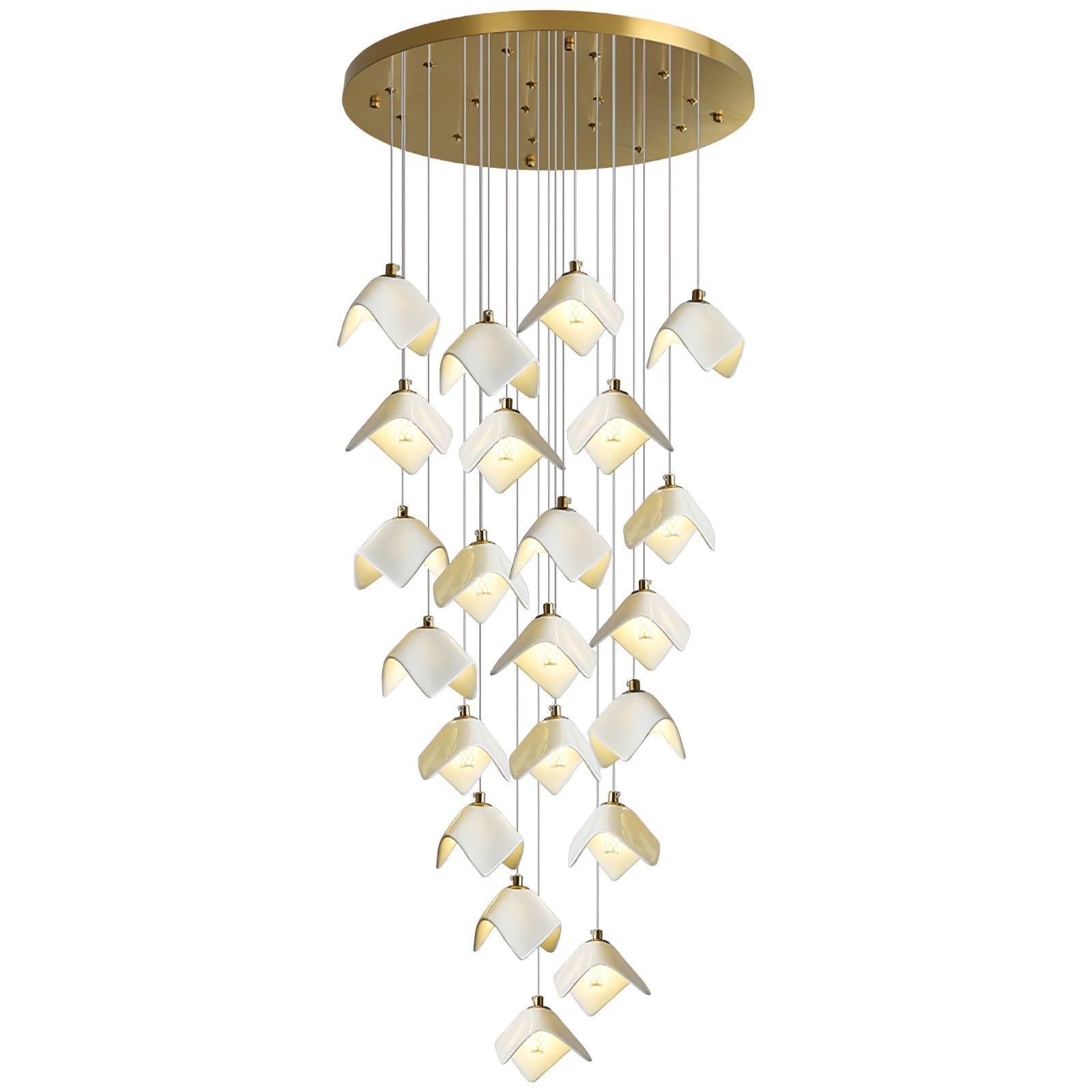Cithayra Geometric Glass Brass Chandelier
