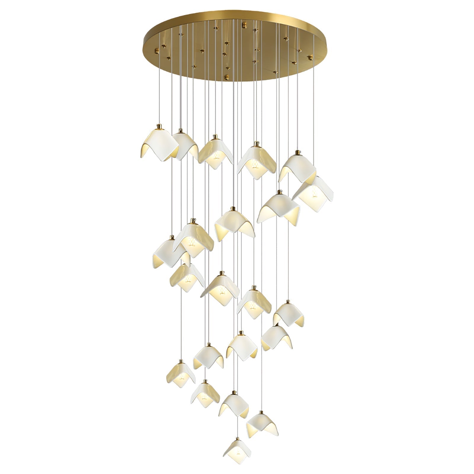 Cithayra Geometric Glass Brass Chandelier