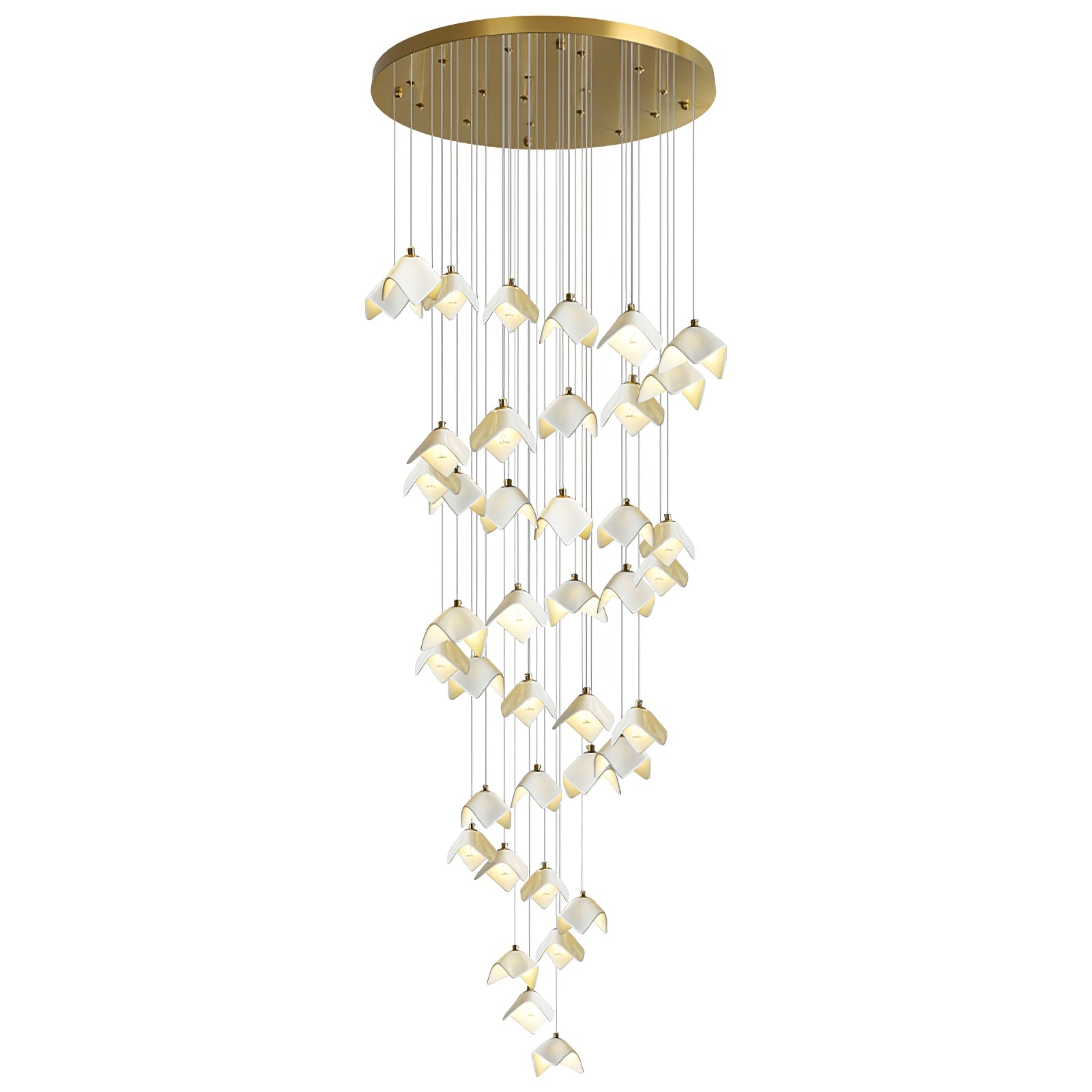 Cithayra Geometric Glass Brass Chandelier