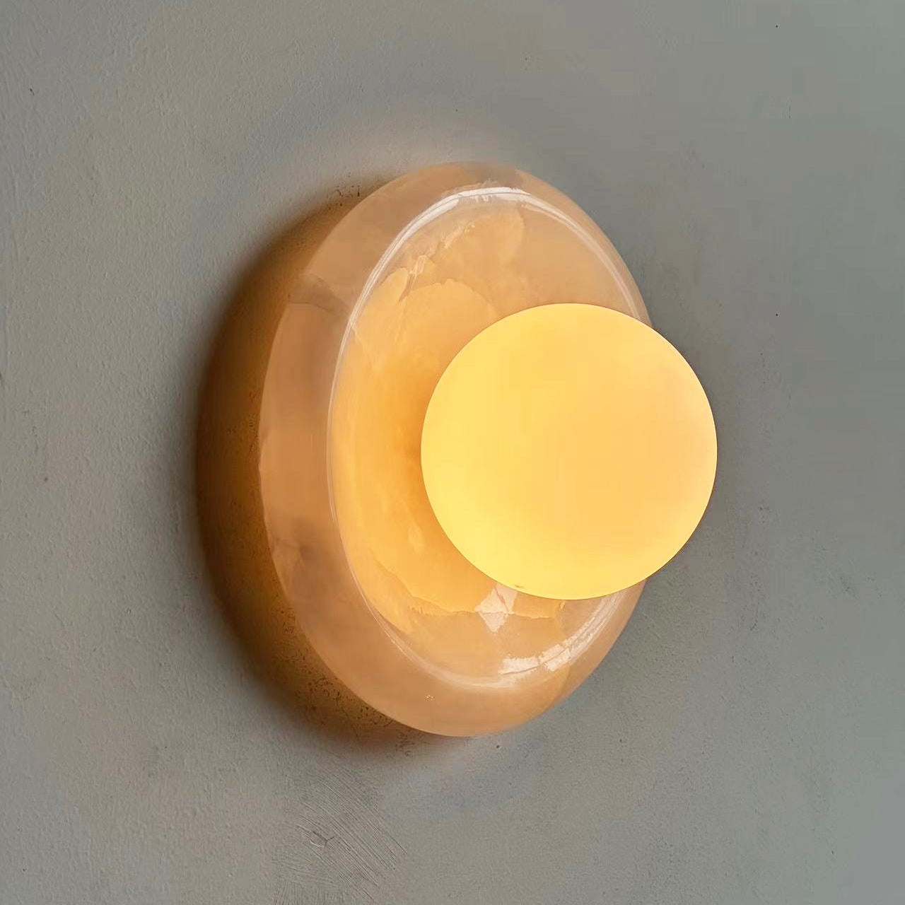 Aursilos Premium Nordic Art White Jade Glass Sconce Wall Lamp - Neutral Decor