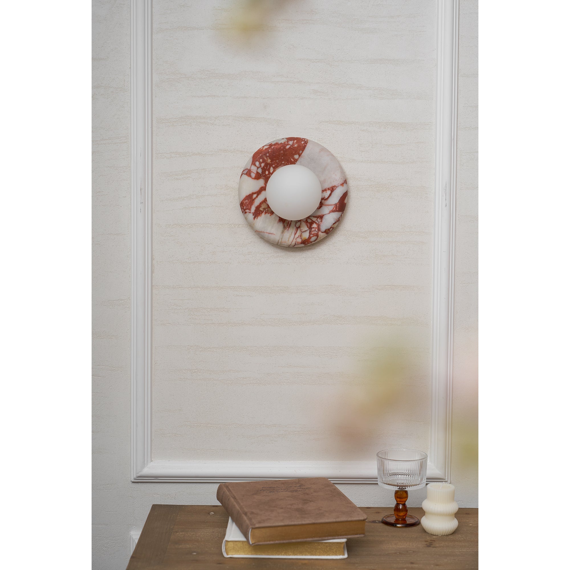 Westley Red Marble Indoor Wall Light