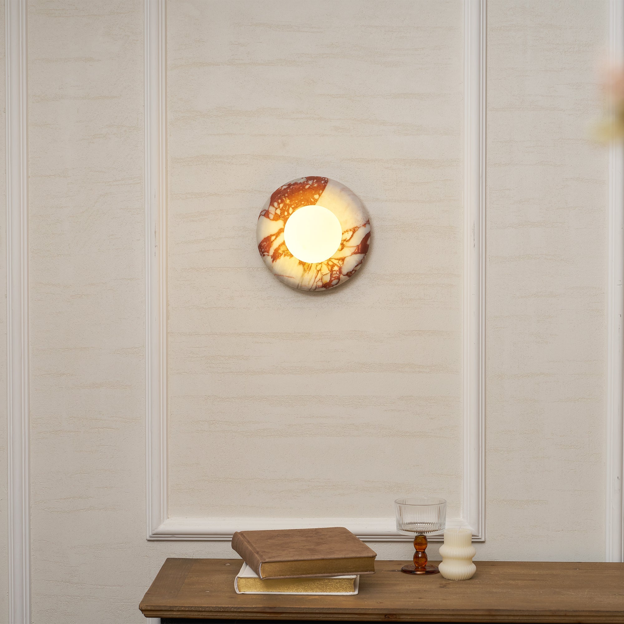 Westley Red Marble Indoor Wall Light
