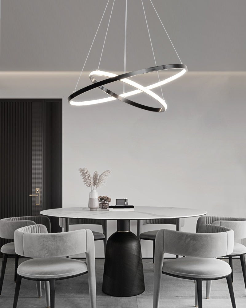 Efrion Modern Minimalist Rings Brass Plastic Chandelier