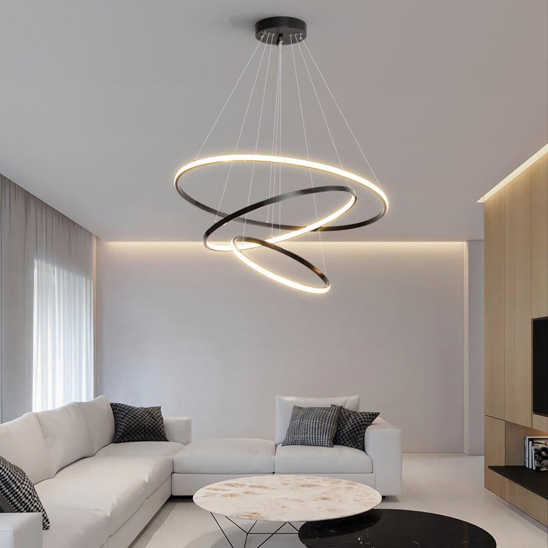 Efrion Modern Minimalist Rings Brass Plastic Chandelier