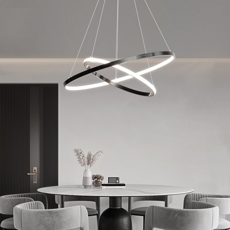 Efrion Modern Minimalist Rings Brass Plastic Chandelier