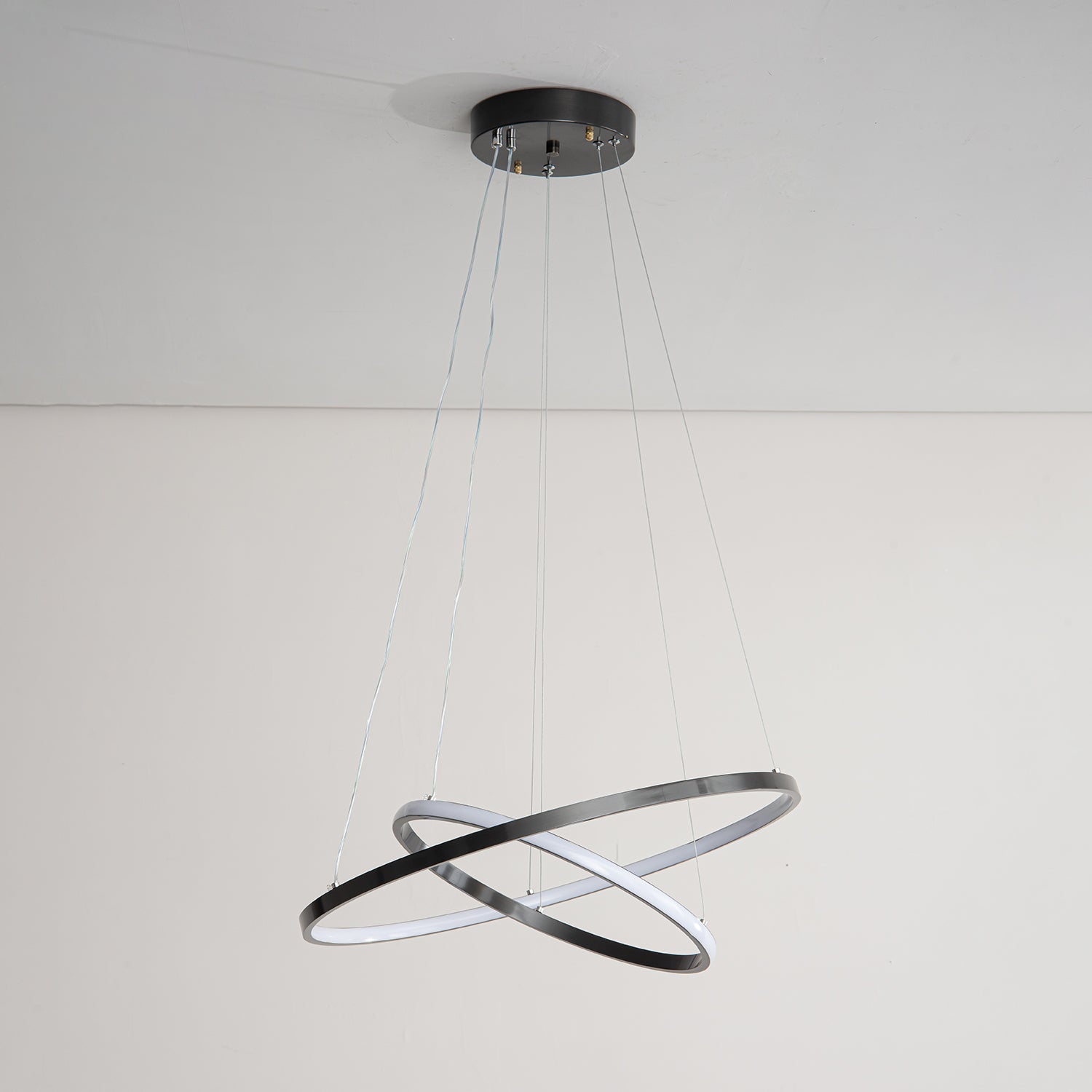 Efrion Modern Minimalist Rings Brass Plastic Chandelier
