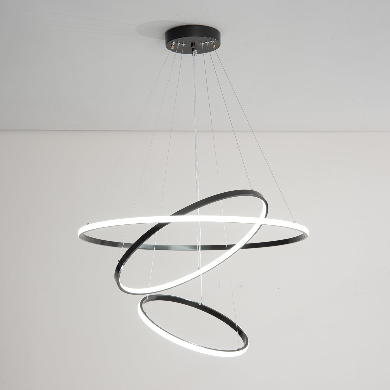 Efrion Modern Minimalist Rings Brass Plastic Chandelier