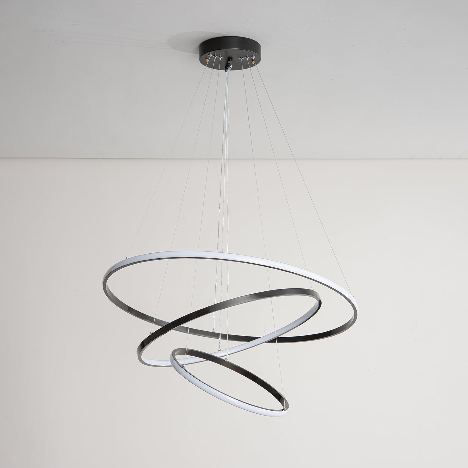 Efrion Modern Minimalist Rings Brass Plastic Chandelier