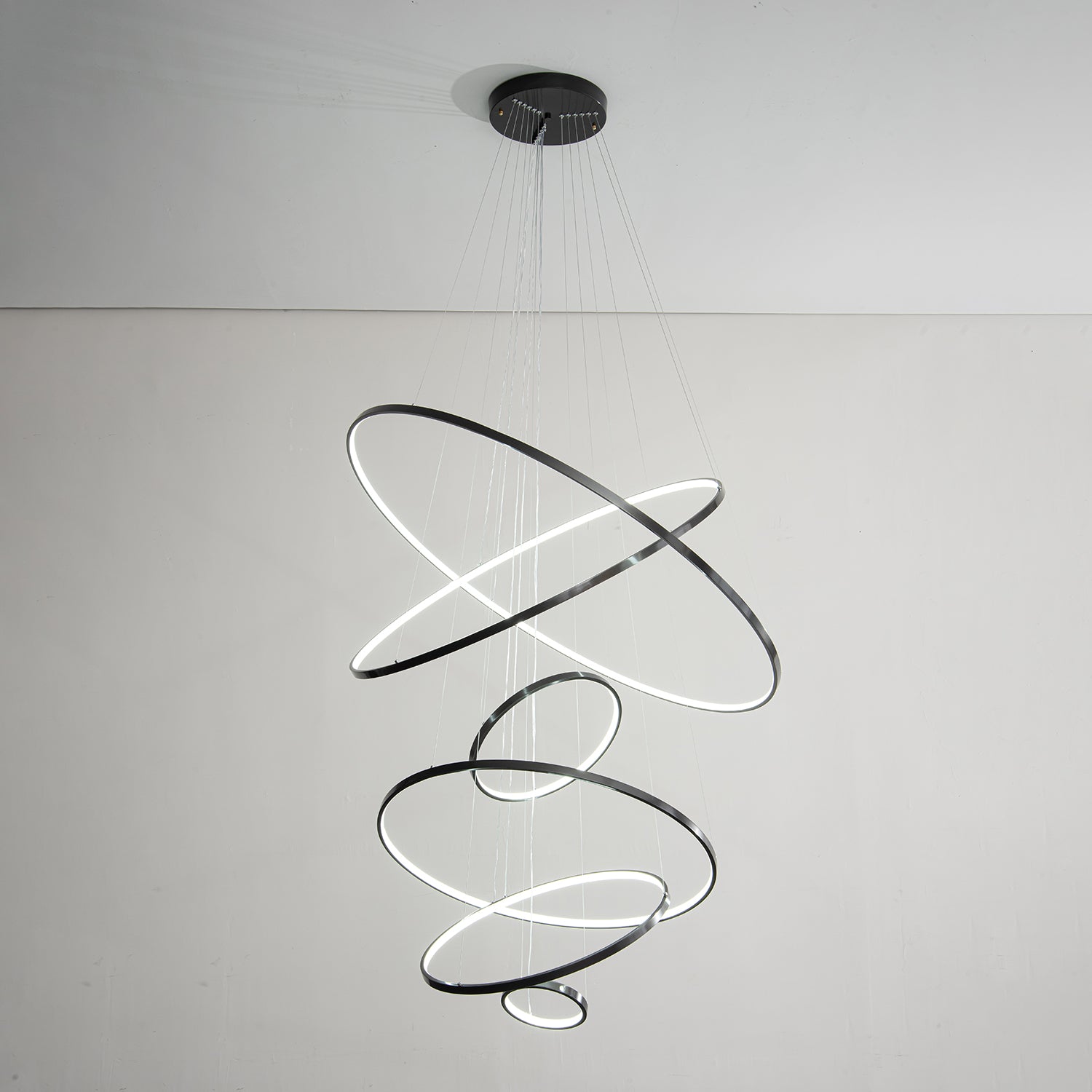 Efrion Modern Minimalist Rings Brass Plastic Chandelier