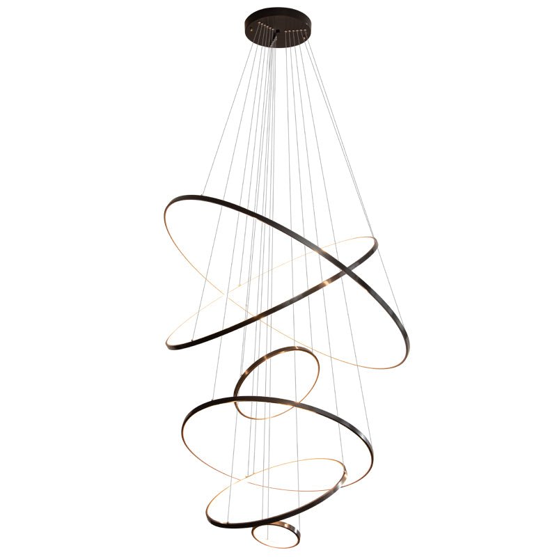 Efrion Modern Minimalist Rings Brass Plastic Chandelier