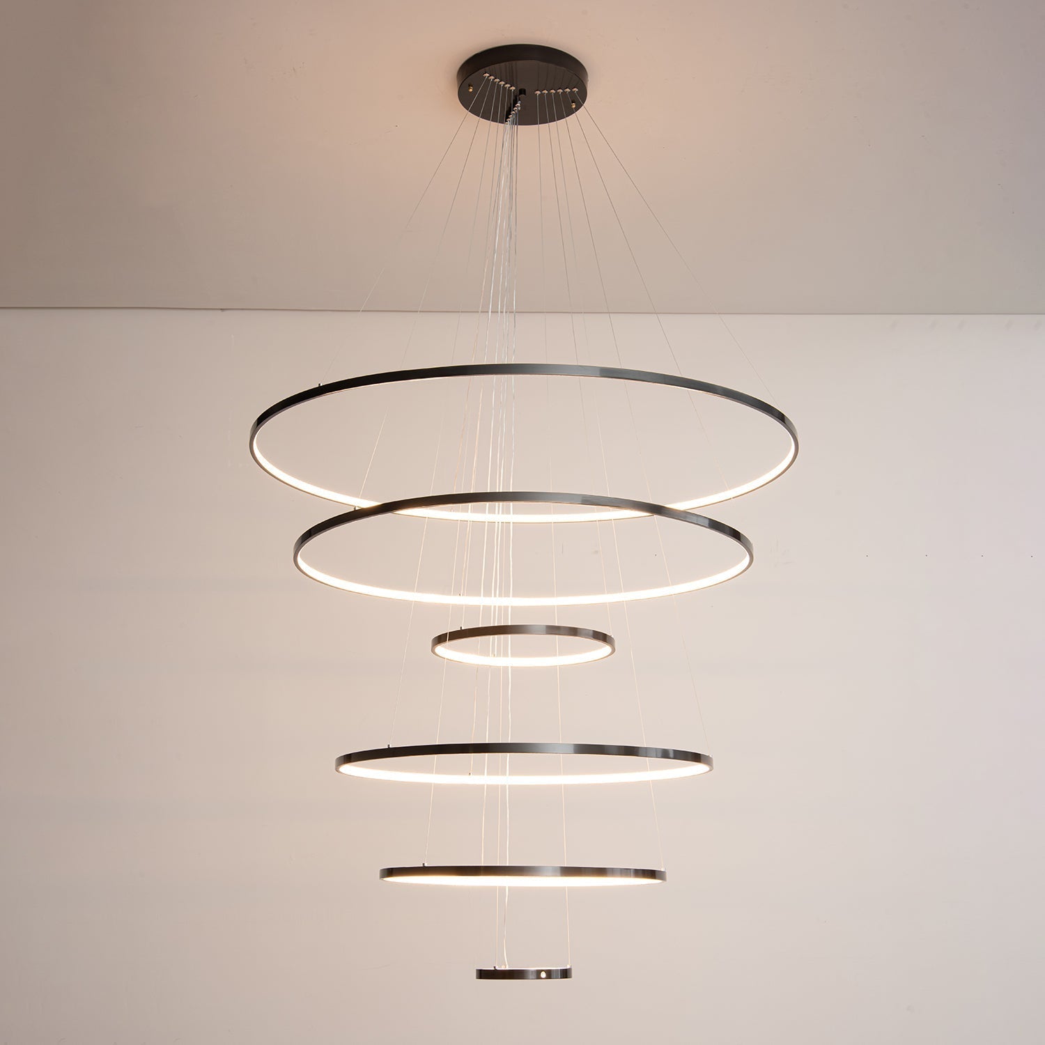 Efrion Modern Minimalist Rings Brass Plastic Chandelier