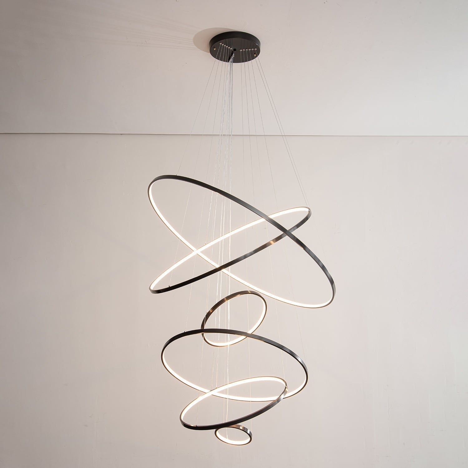 Efrion Modern Minimalist Rings Brass Plastic Chandelier