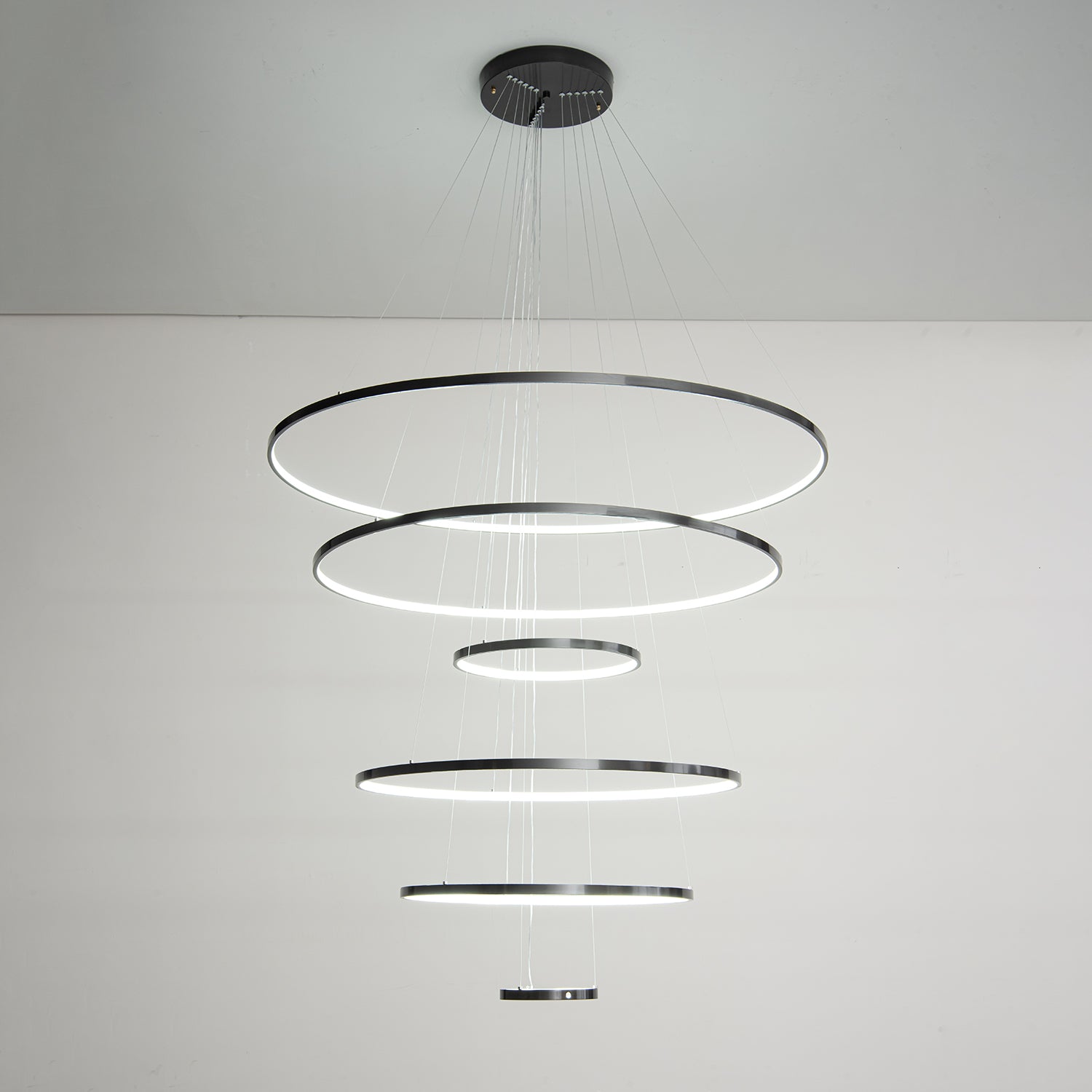 Efrion Modern Minimalist Rings Brass Plastic Chandelier
