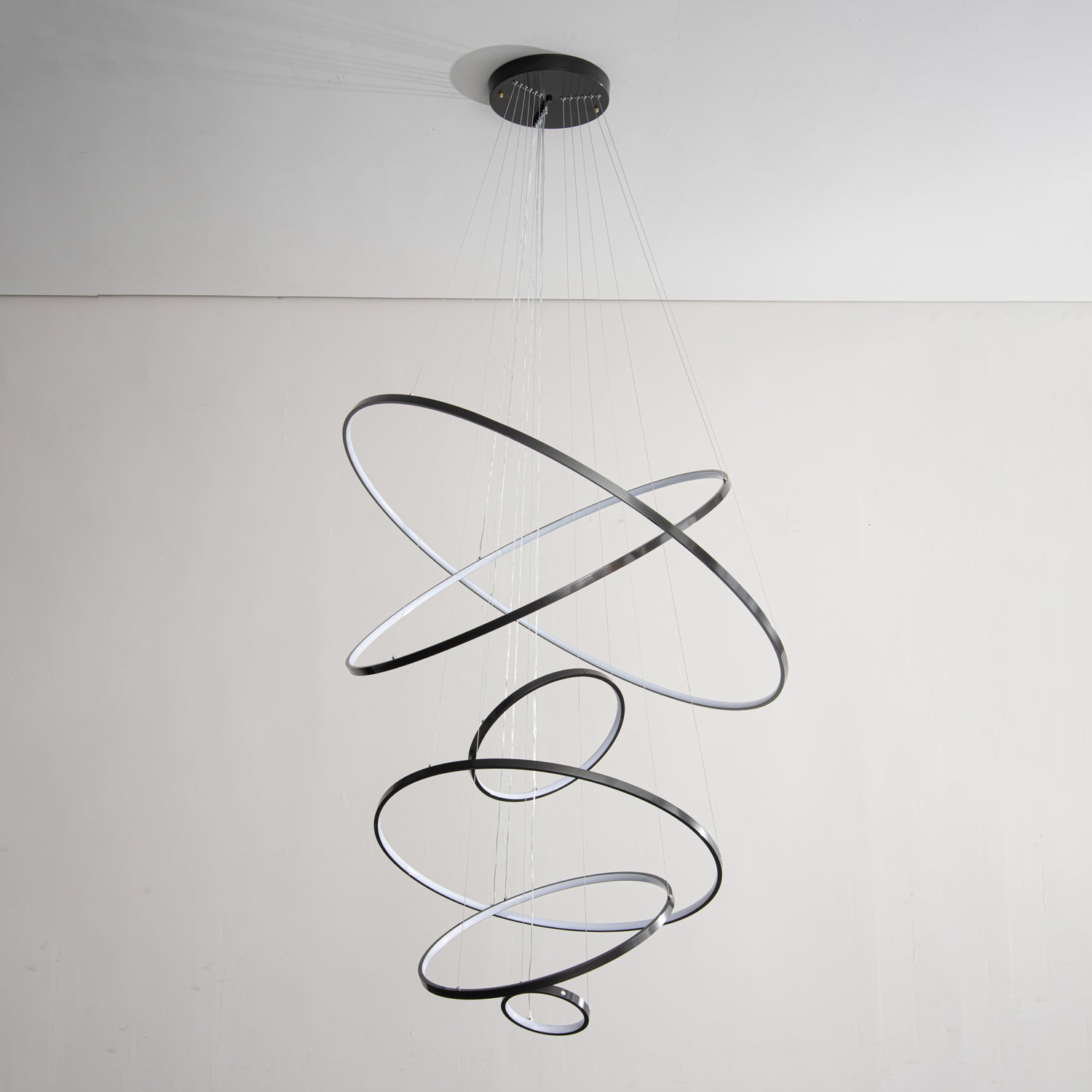 Efrion Modern Minimalist Rings Brass Plastic Chandelier