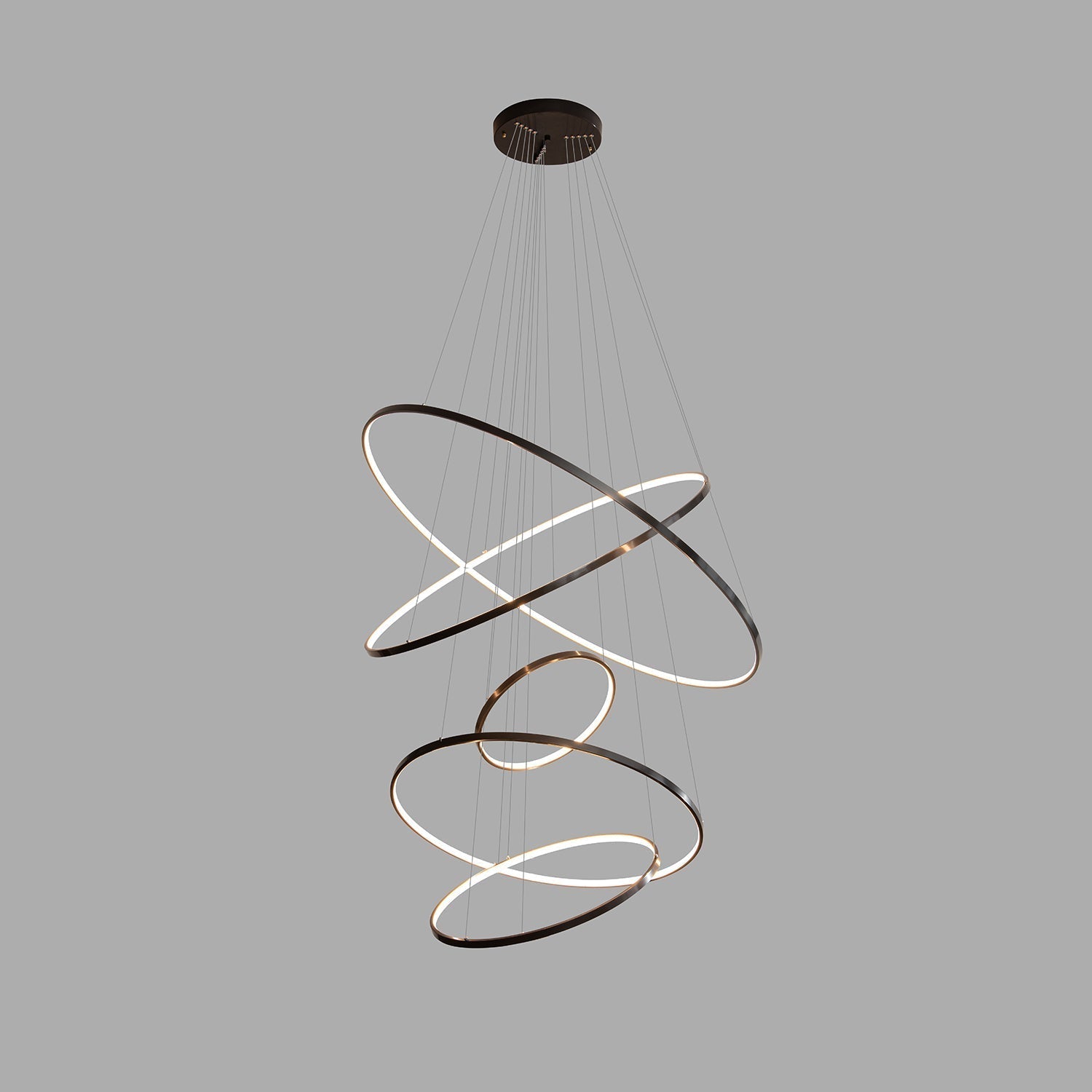 Efrion Modern Minimalist Rings Brass Plastic Chandelier
