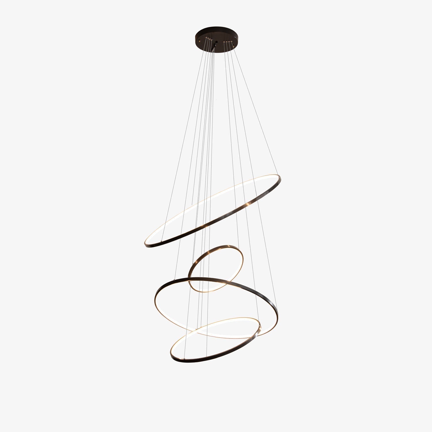 Efrion Modern Minimalist Rings Brass Plastic Chandelier