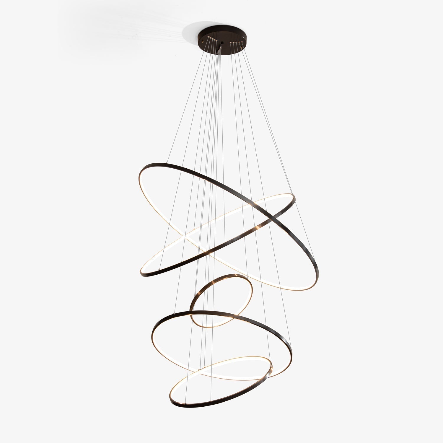 Efrion Modern Minimalist Rings Brass Plastic Chandelier