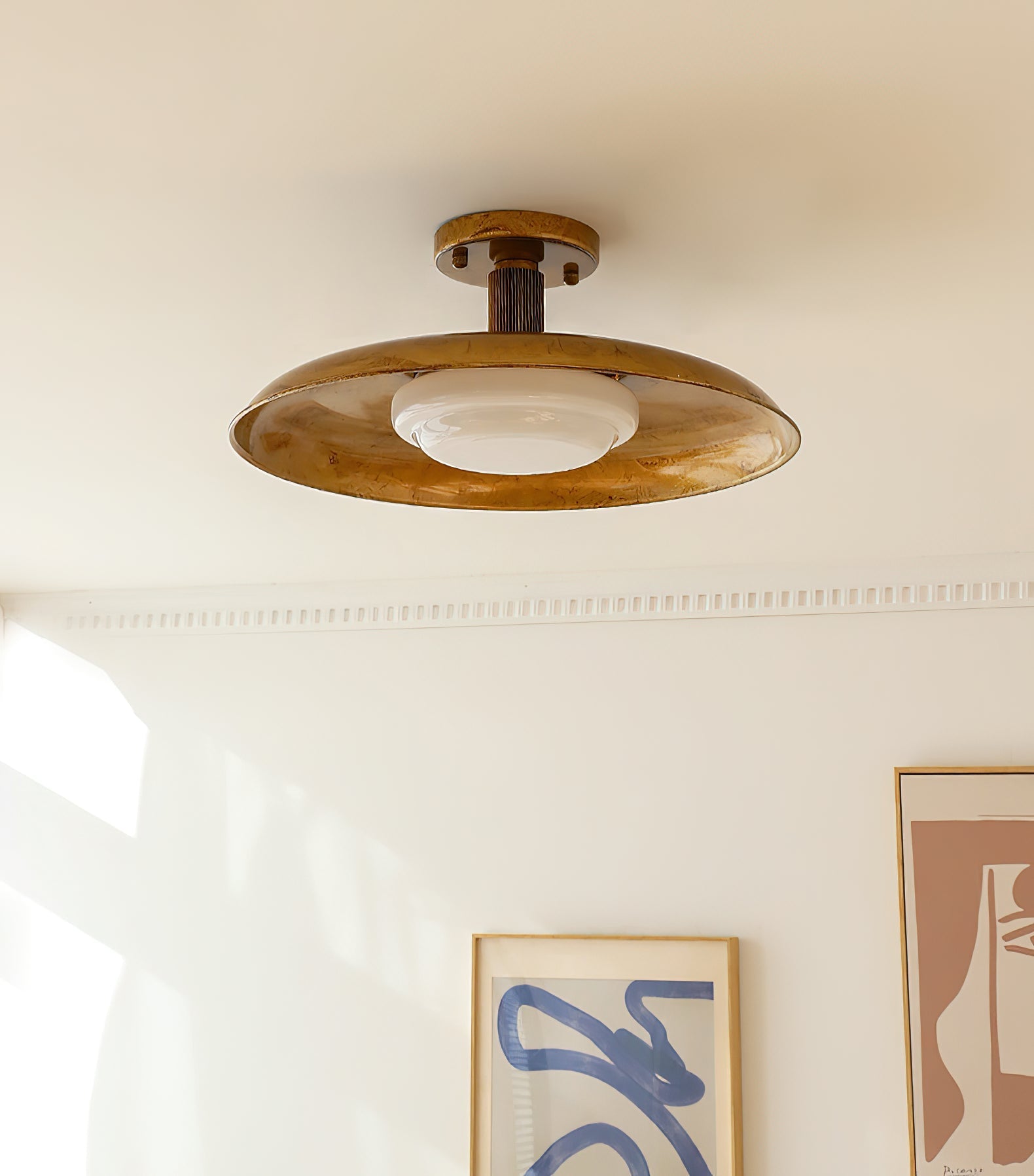 Evergrove Pot Lid Style Flat Panel Flush Mount Ceiling Light