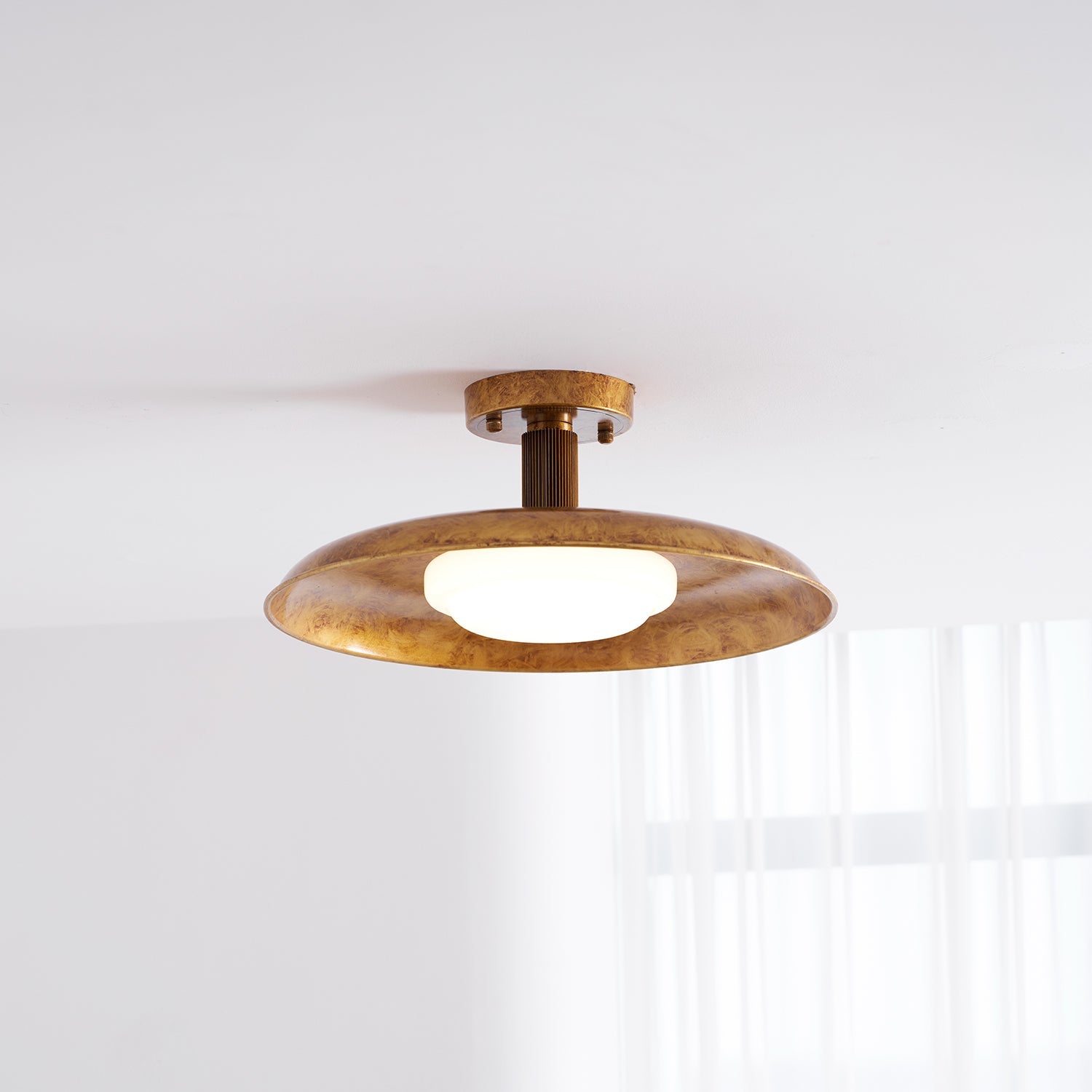 Evergrove Pot Lid Style Flat Panel Flush Mount Ceiling Light