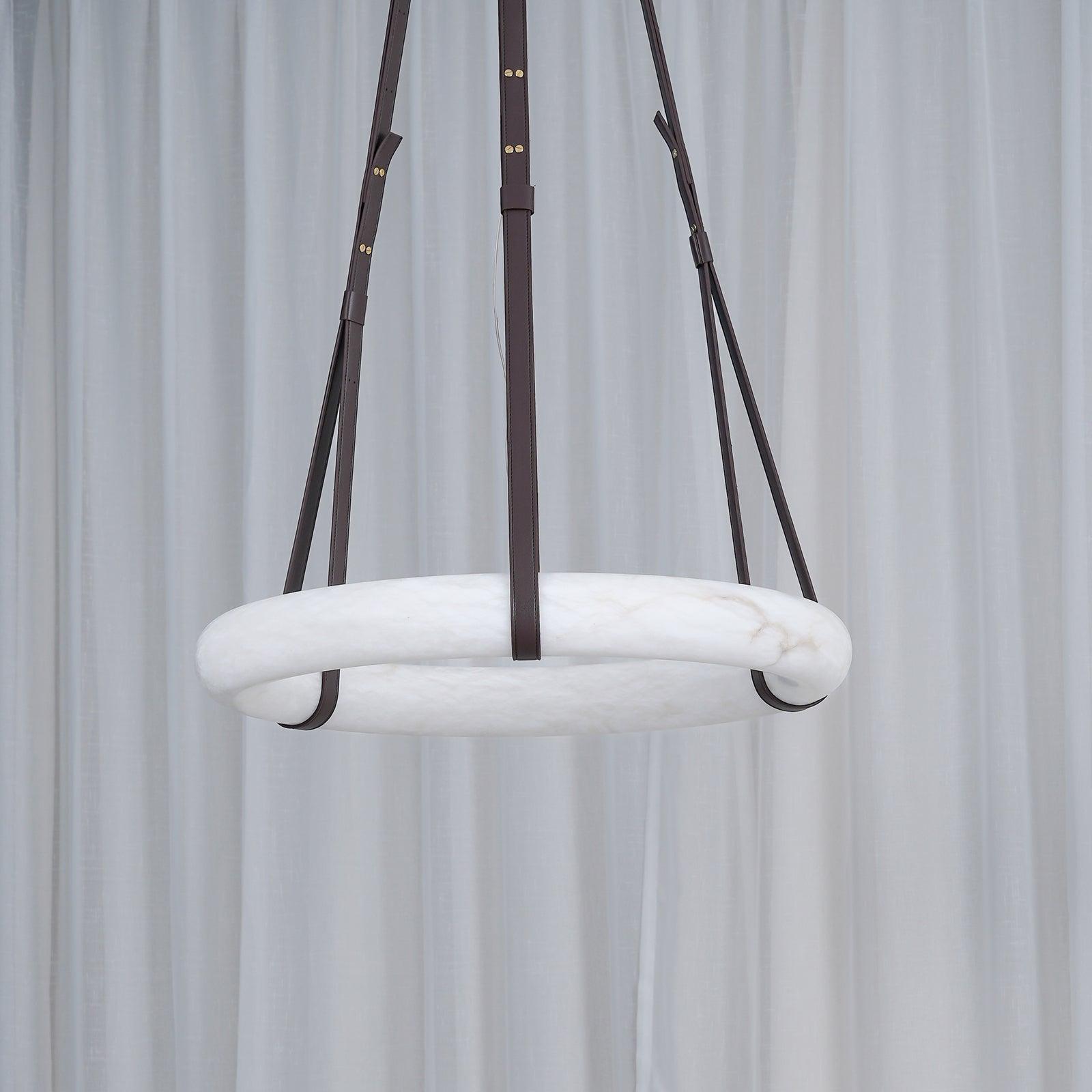 Lixor Alabaster Chandeliers Ring Leather Strap Version A