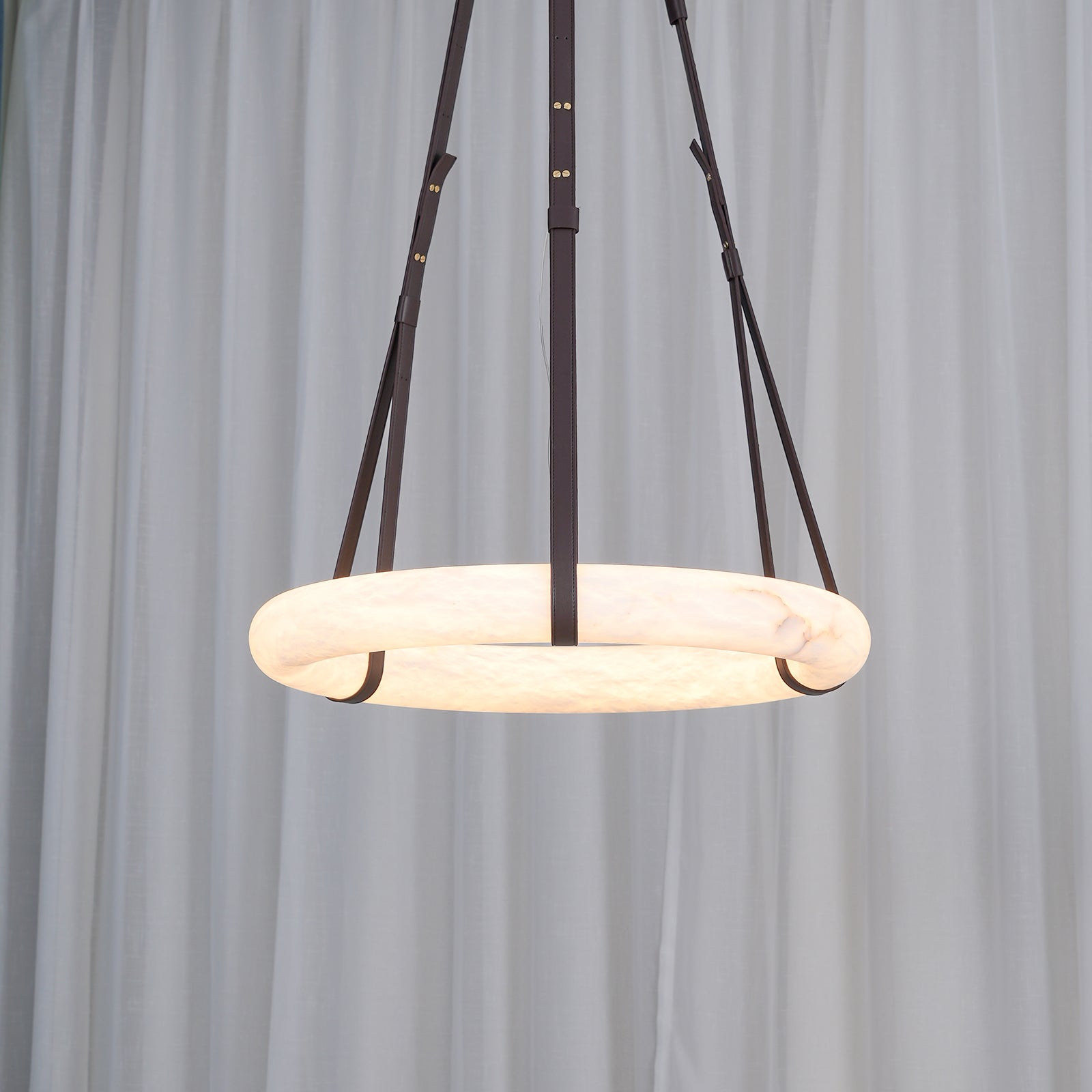 Tarys Alabaster Chandeliers Ring Leather Strap Version B
