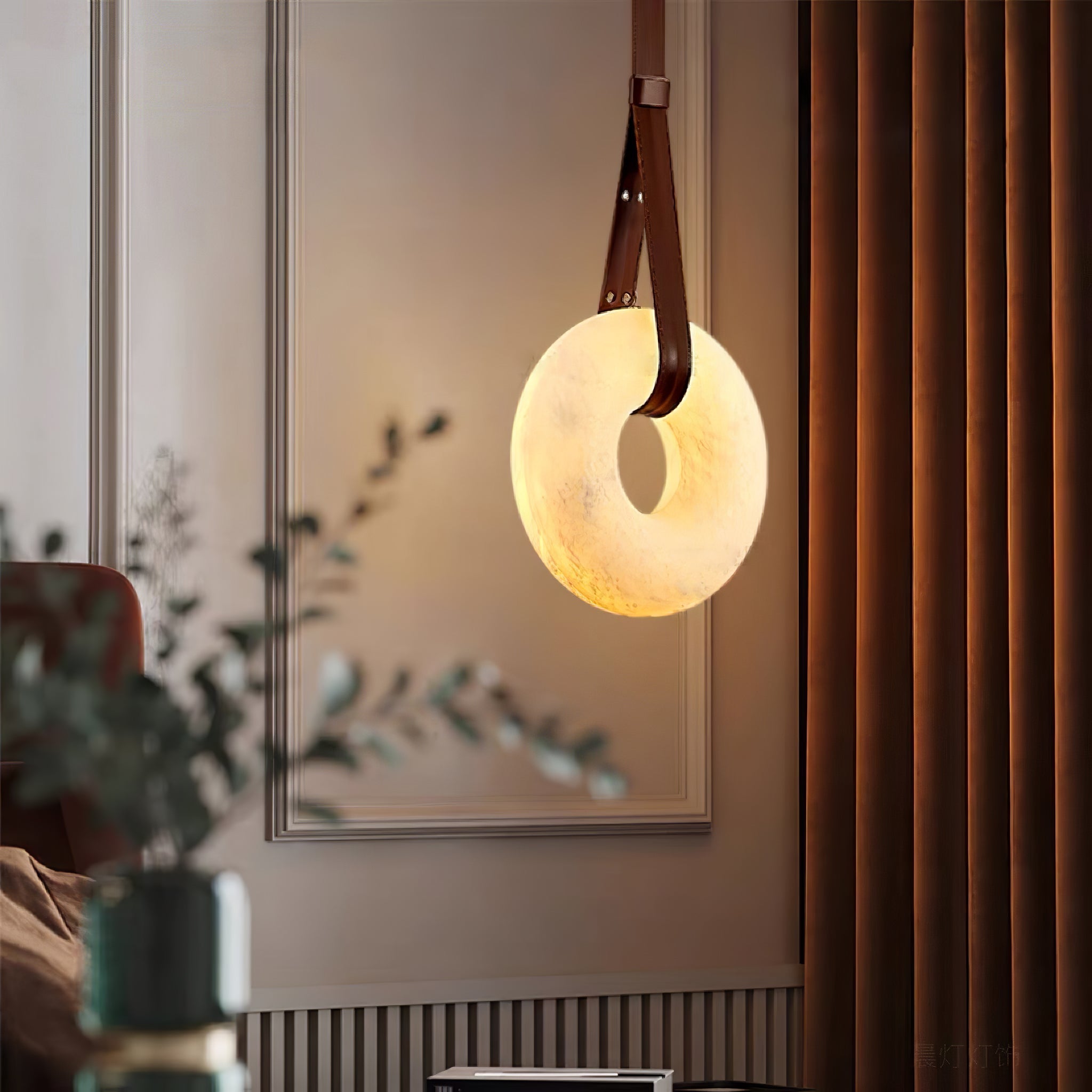 Tarys Alabaster Chandeliers Ring Leather Strap Version B