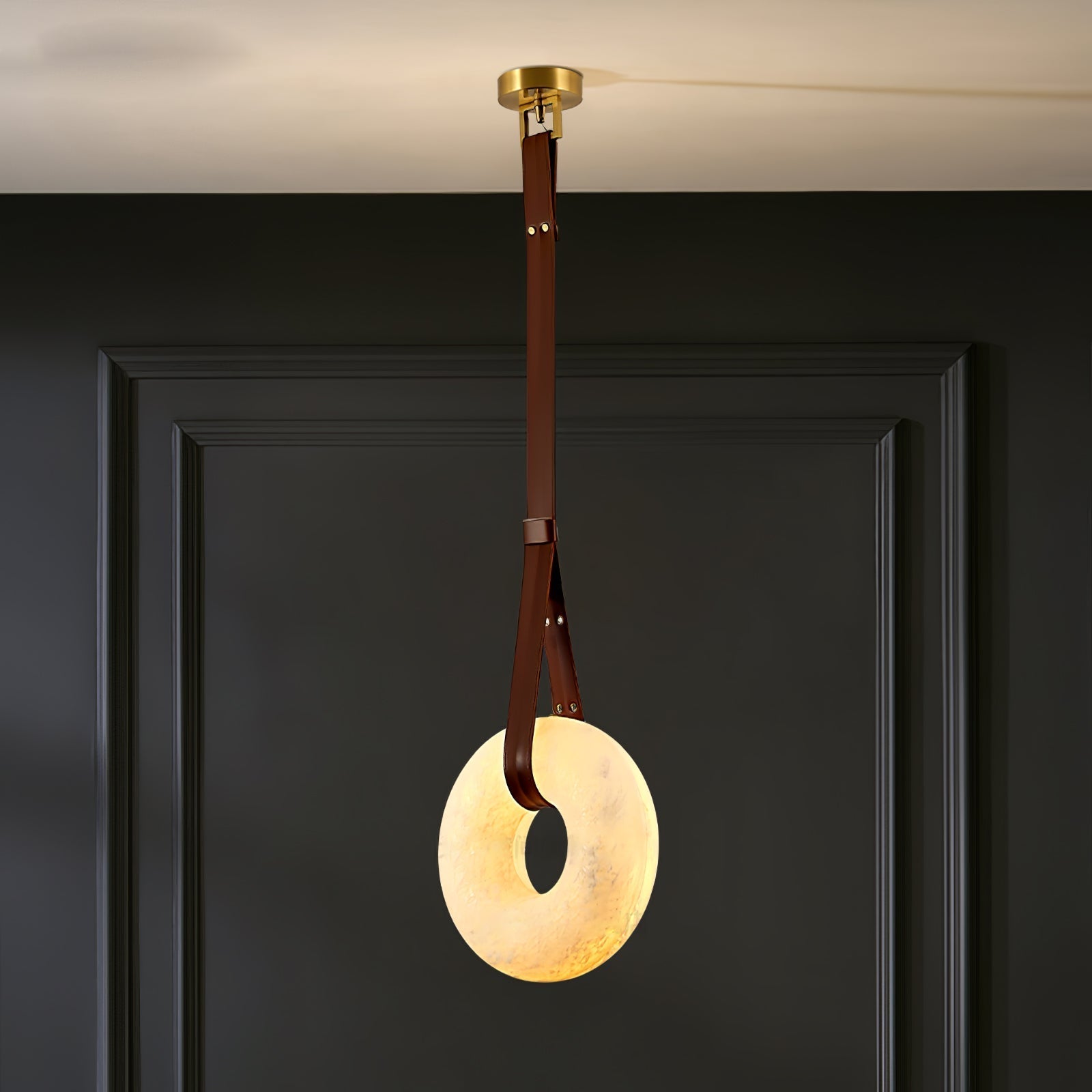 Tarys Alabaster Chandeliers Ring Leather Strap Version B
