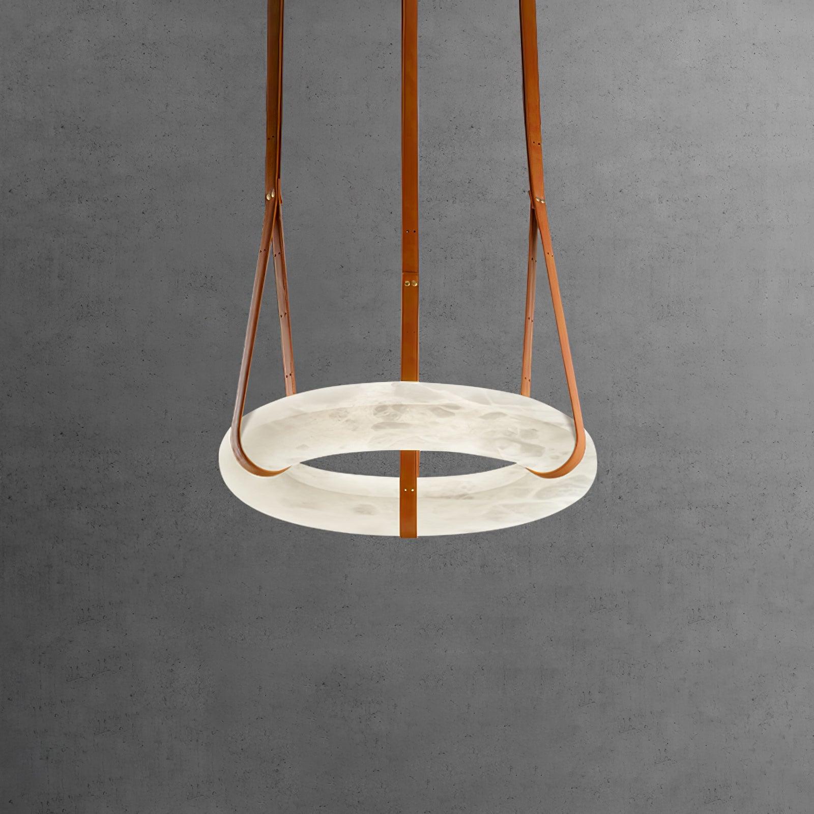 Lixor Alabaster Chandeliers Ring Leather Strap Version A