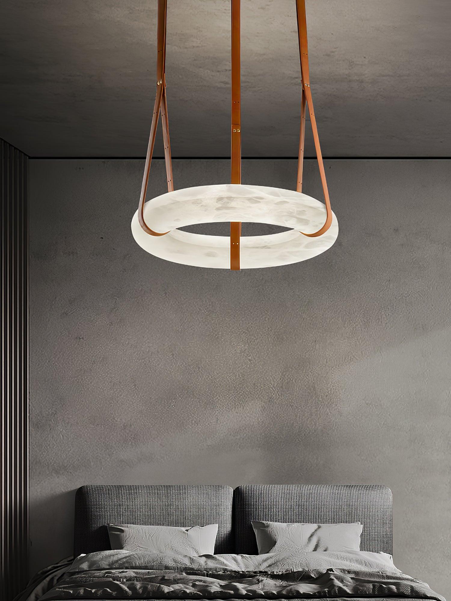 Lixor Alabaster Chandeliers Ring Leather Strap Version A