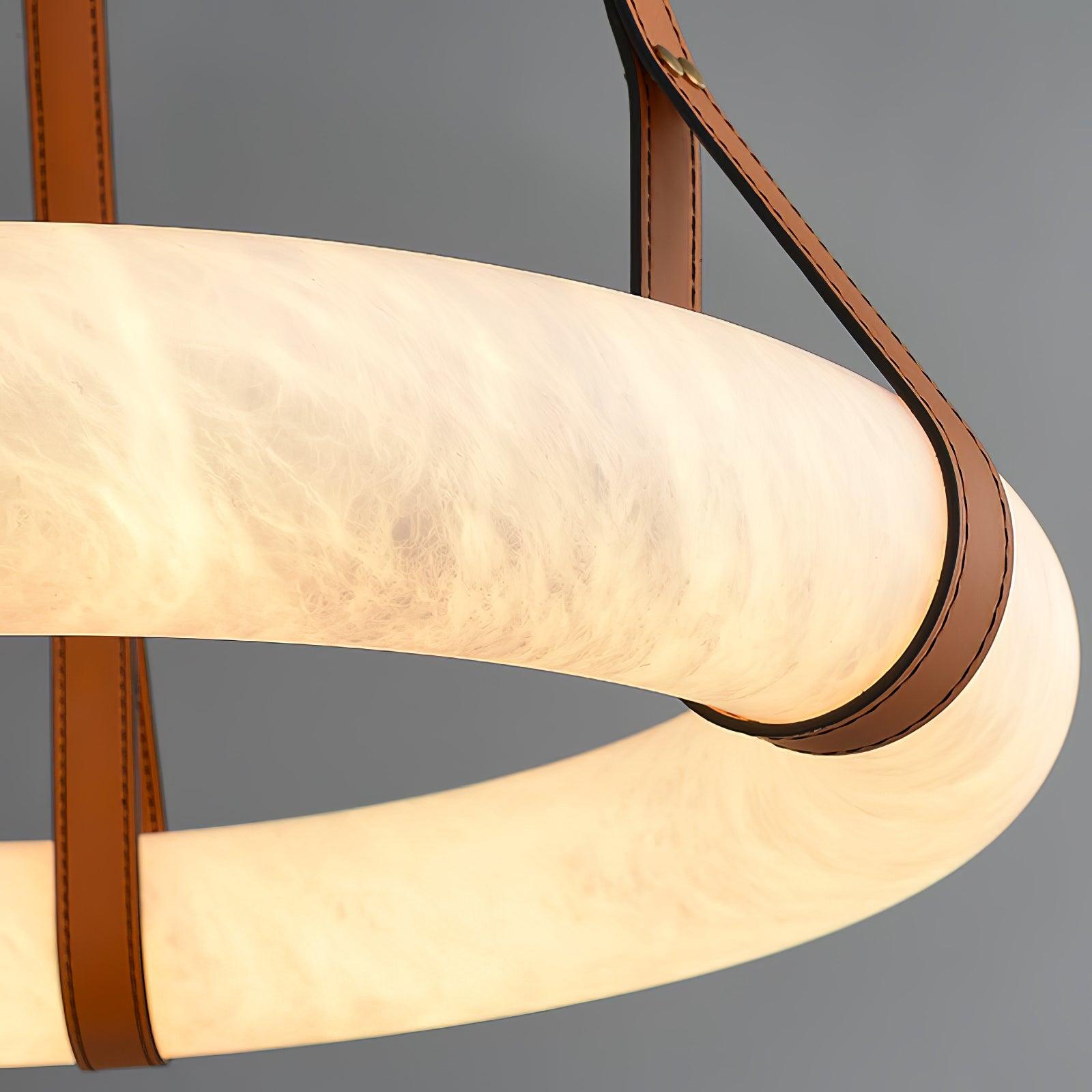 Lixor Alabaster Chandeliers Ring Leather Strap Version A