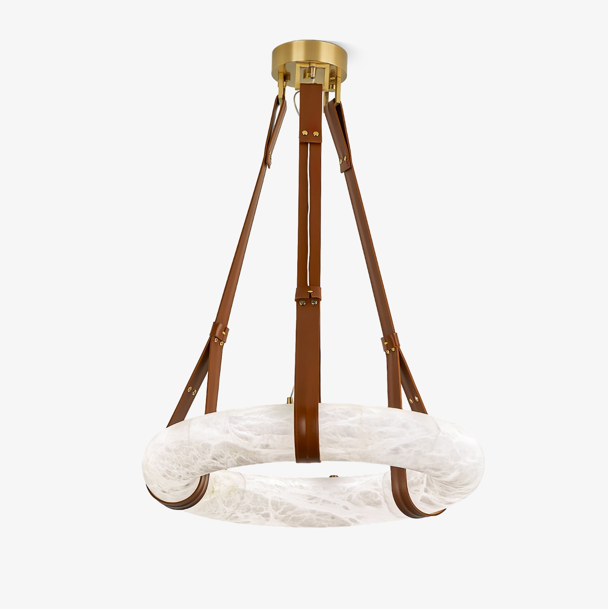 Lixor Alabaster Chandeliers Ring Leather Strap Version A