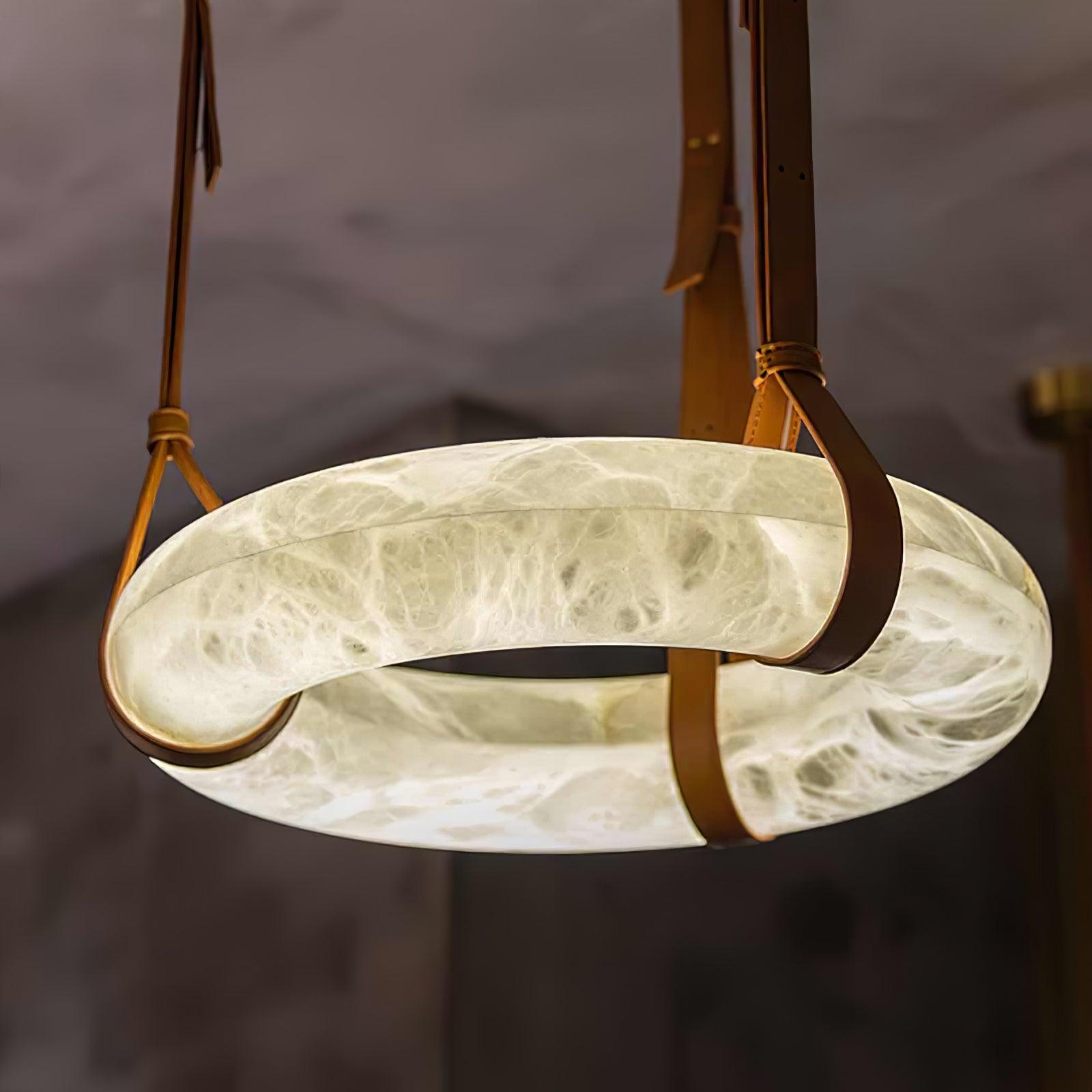 Lixor Alabaster Chandeliers Ring Leather Strap Version A