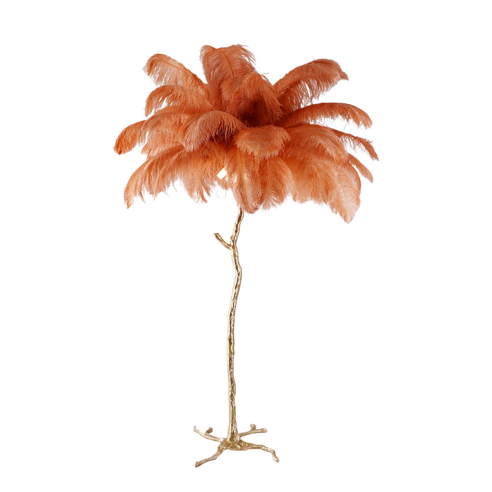 Selis Feather Brass Floor Lamp