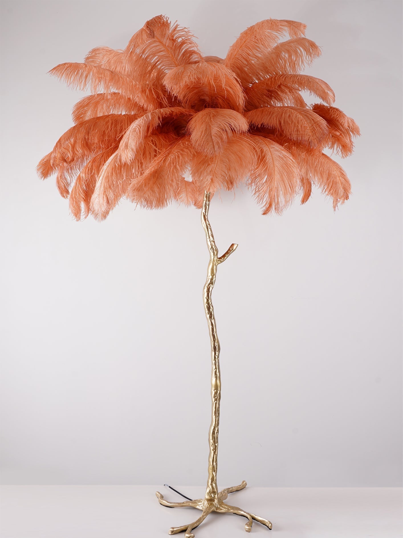 Selis Feather Brass Floor Lamp