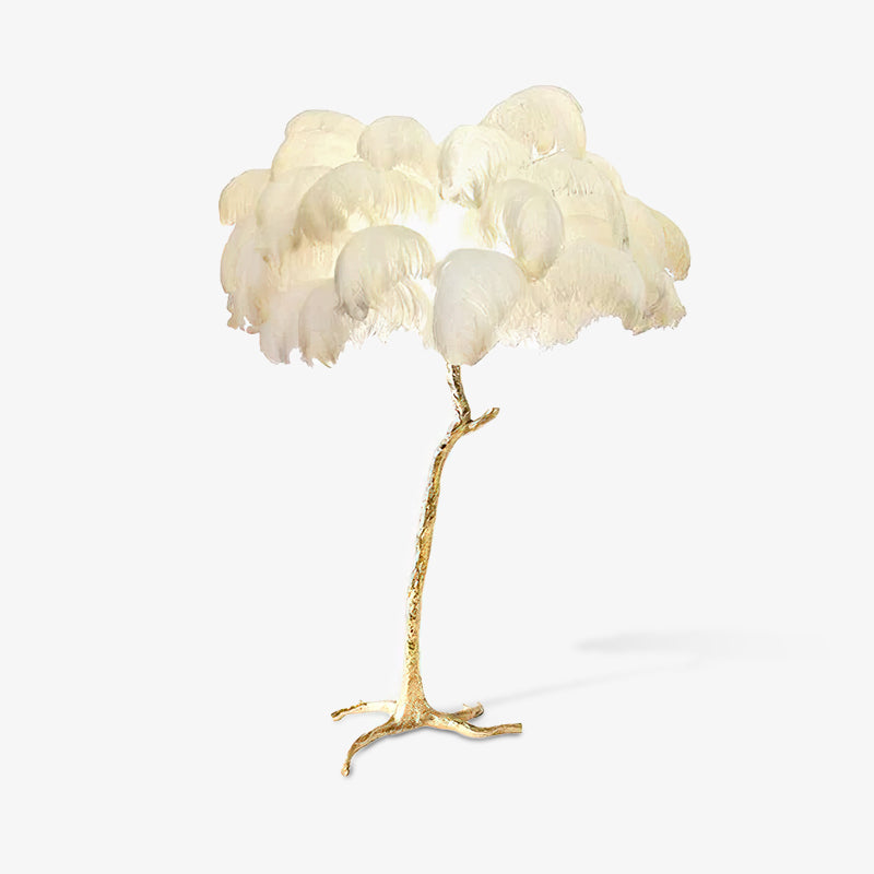 Selis Feather Brass Floor Lamp