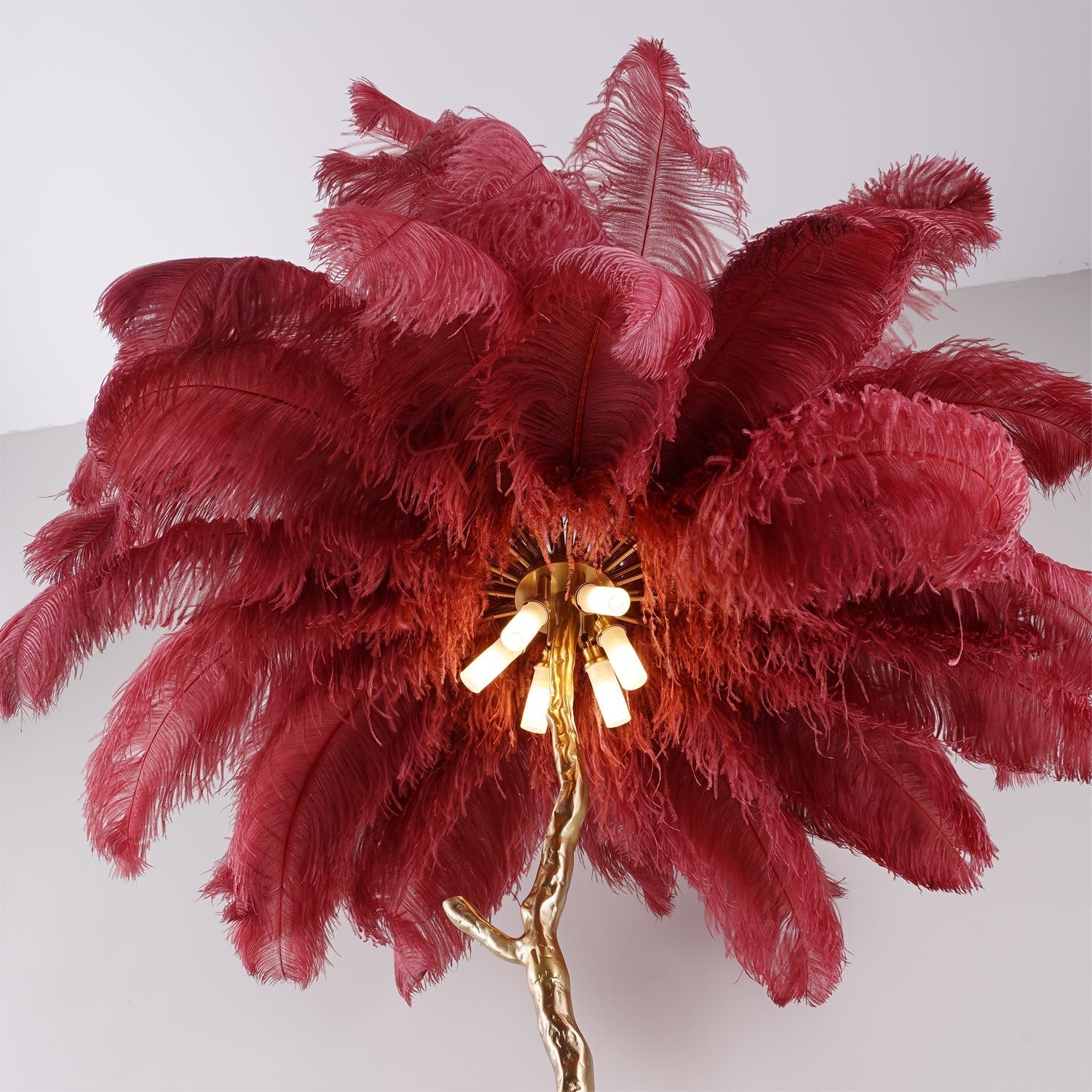 Selis Feather Brass Floor Lamp