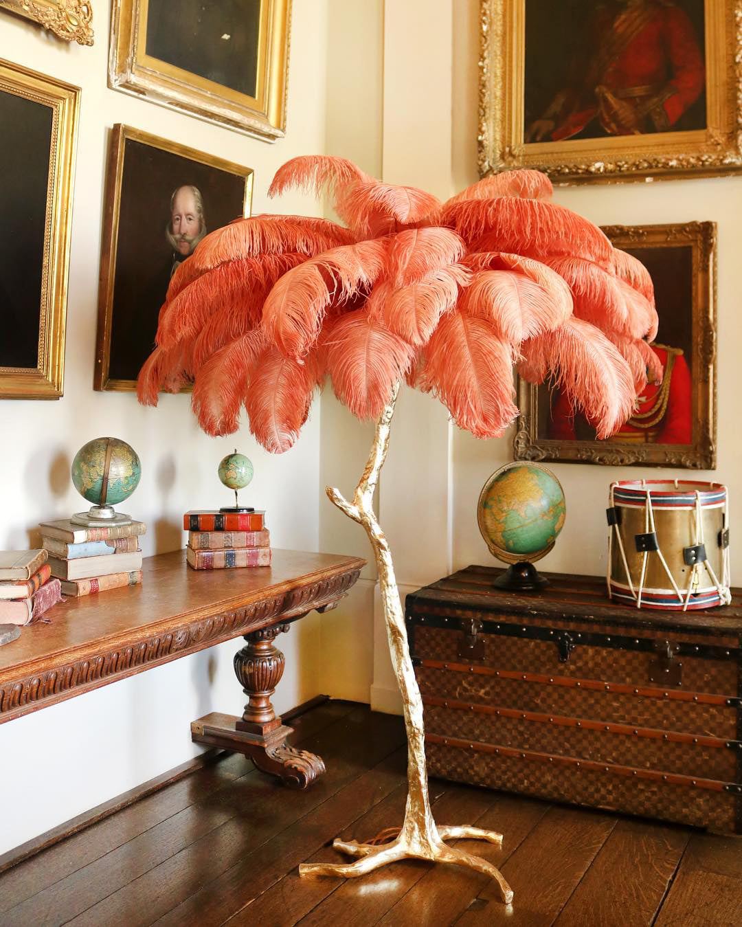 Selis Feather Brass Floor Lamp