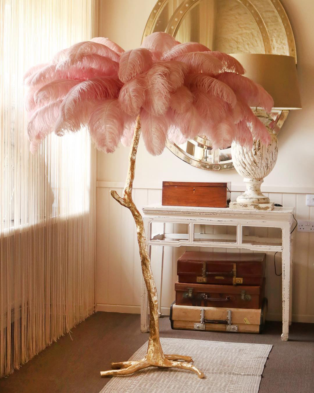 Selis Feather Brass Floor Lamp